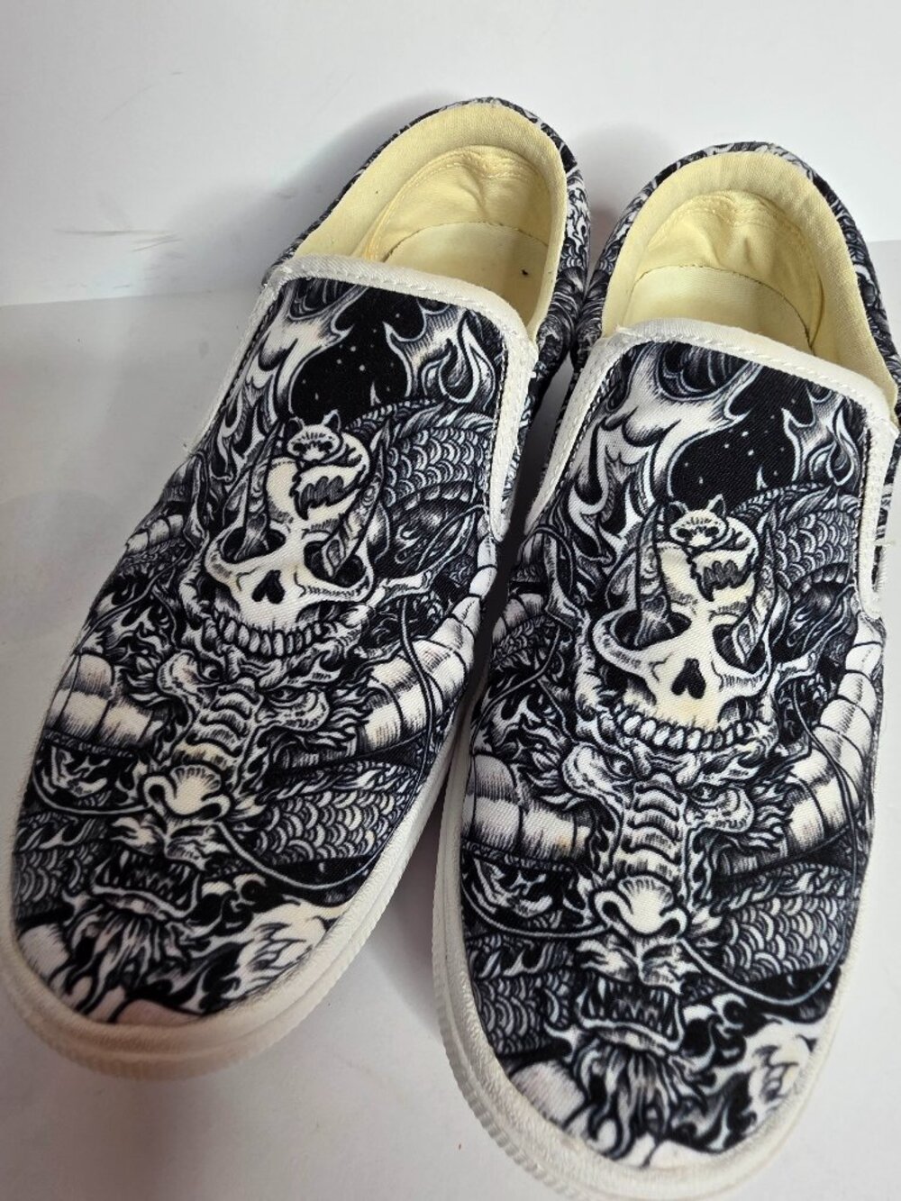 Bucketfeet x Kerby Rosanes Black & White Graphic Slip-On Canvas Sneakers, Unisex